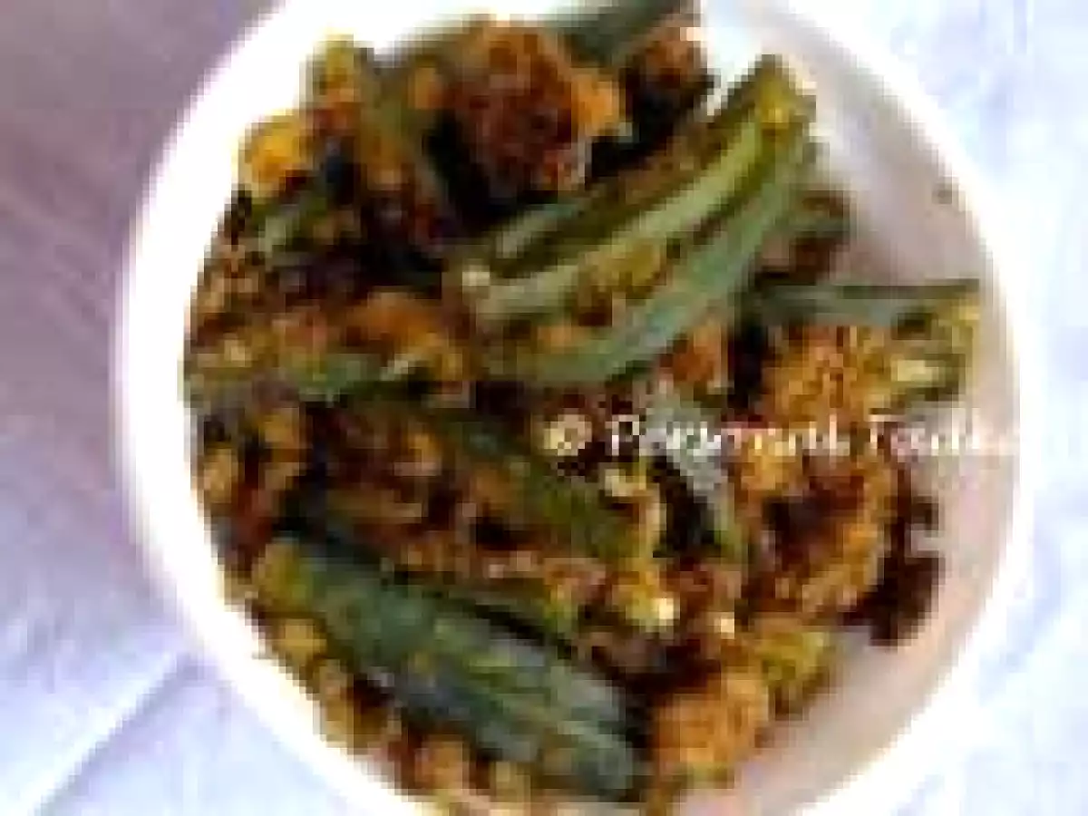 Marwadi ishtyle Peeth Perun Masala Bhendi