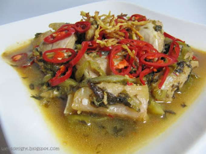 Stingray with salted vegetables, Recipe Petitchef