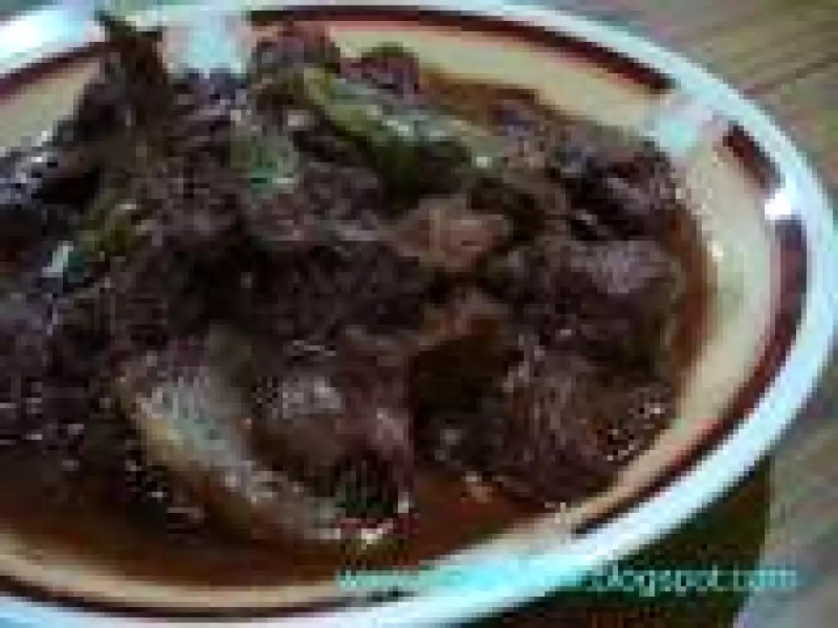 Sinunggaok or Dinuguan sa Kamatis (Pork Blood Stew in Tomato)