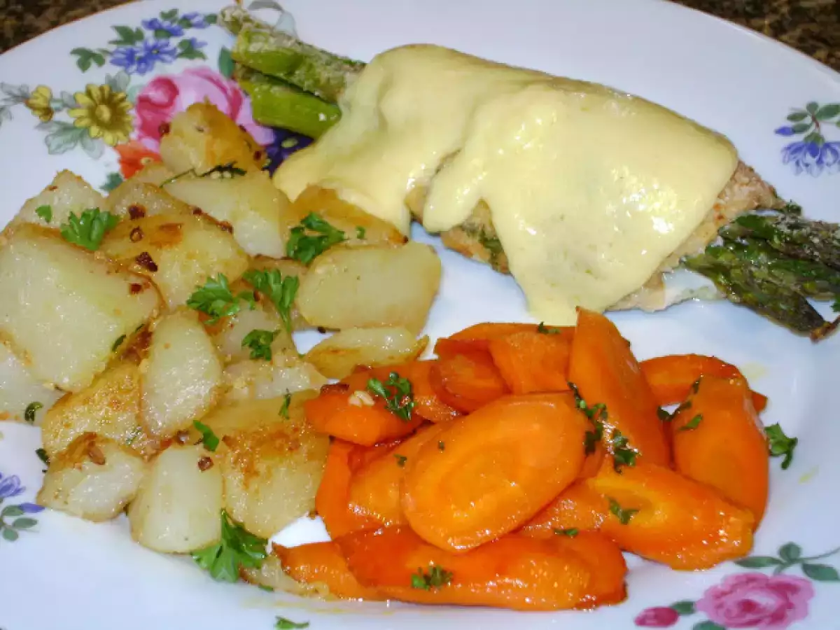 Recipe Chicken with asparagus and hollandaise sauce