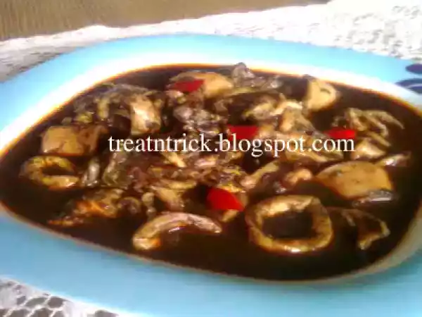 Recipe Sotong masak hitam (squid in black ink)