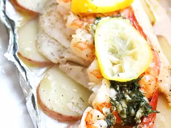 Recipe Grilled new england seafood bake