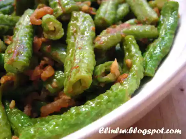 Recipe Stir fry sabah snake beans with dried shrimps