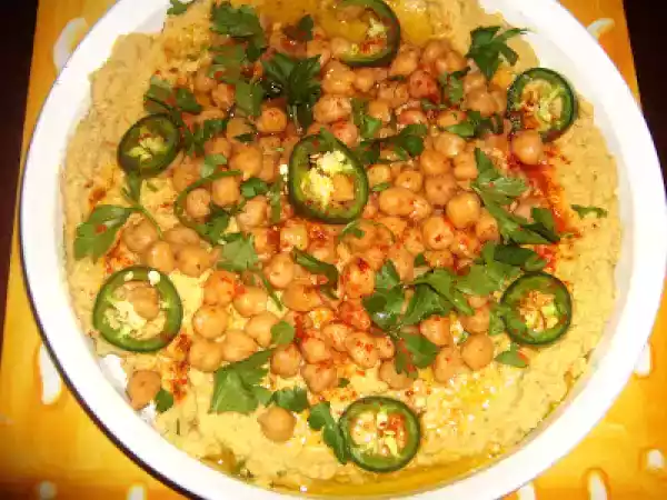 Recipe Moroccan whole chickpea hummus