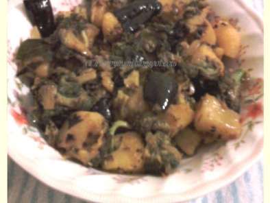 Recipe Gujrati potato, broccoli n brinjal curry