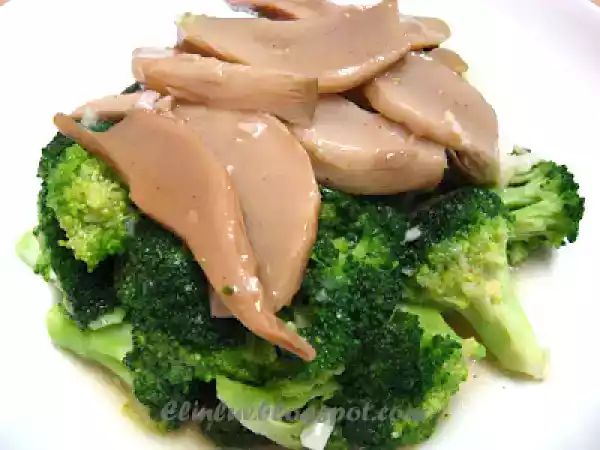 Recipe Stir-fry broccoli with ' abalone mushrooms '