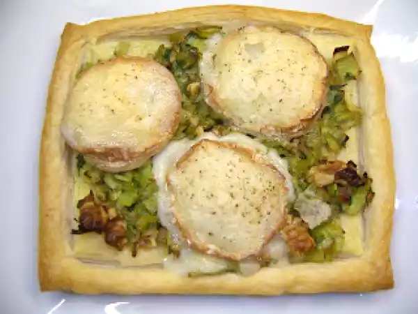 Recipe Goats cheese, leek and walnut tart