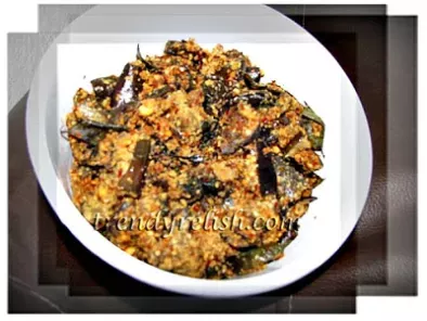 Recipe Eggplant flavored with peanuts (vankaya-palli koora)