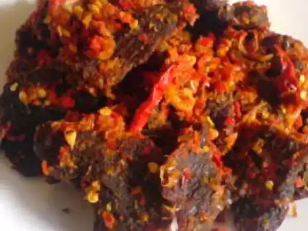 Recipe Spicy beef jerky (dendeng balado)