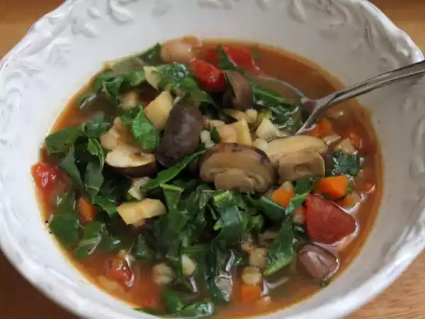 Recipe Vegetarian mushroom barley soup recipe