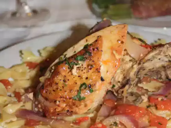 Recipe Braised chicken breast and pasta