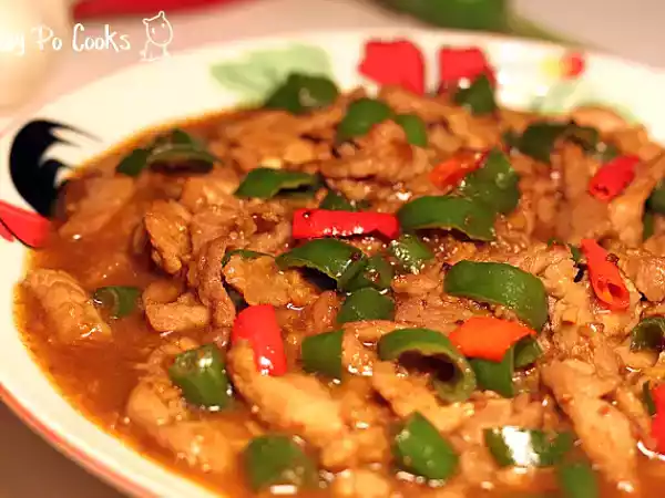 Recipe Taucu sliced pork with chilli