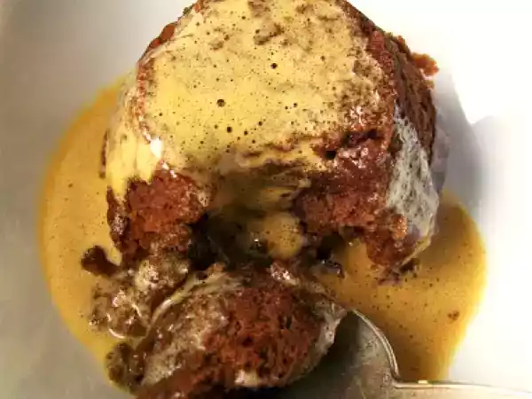 Recipe Steamed chocolate mudcakes with orange sabayon