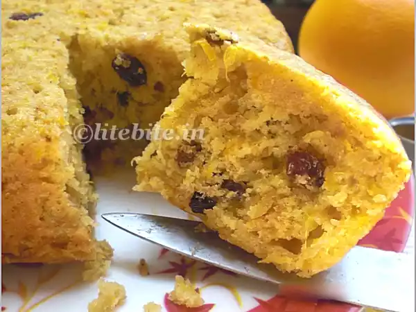 Recipe Navel orange-honey eggless cake