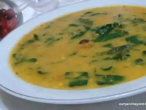 Recipe Spinach and cranberry dal - palak wali dal