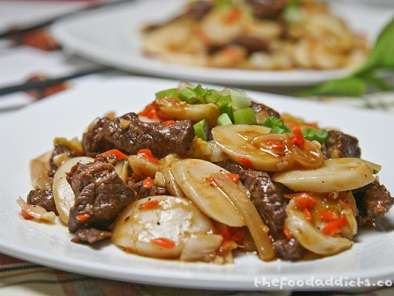 Recipe Stir fried rice cakes with rib-eye (chao nian gao)