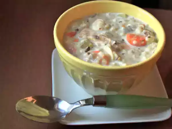 Recipe Creamy chicken and wild rice soup