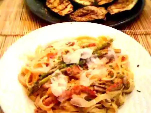 Recipe Fettuccine with mascarpone and chorizo