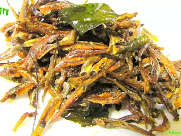 Recipe Dry fish fry / nethili karuvadu fry