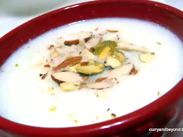 Recipe Phirni - rice pudding