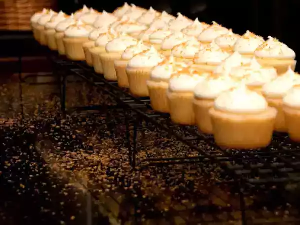 Recipe Coconut cream filled coconut cupcakes with cream cheese frosting