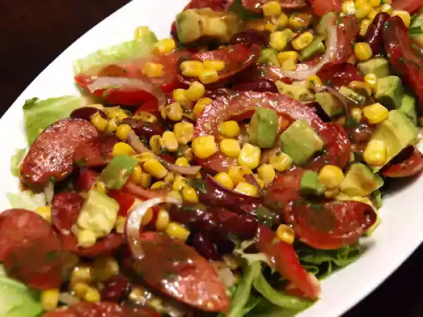 Recipe Chorizo, corn and kidney bean salad