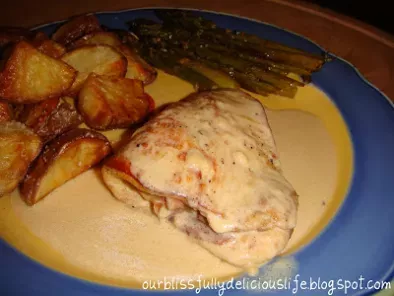 Recipe Chicken cordon bleu with a creamy dijon pan sauce