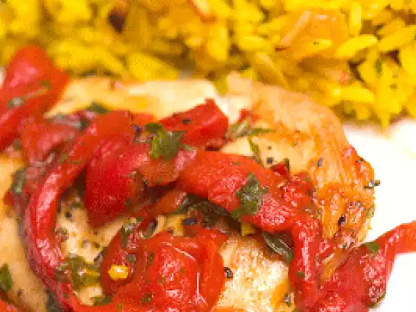Recipe Piquillo pepper chicken with spanish rice