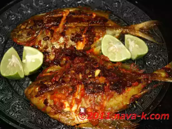 Recipe Spicy grilled black pomfret (bawal hitam)