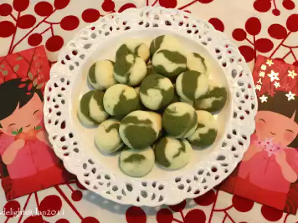 Recipe Cny bakes 2011 - green tea marble cookies