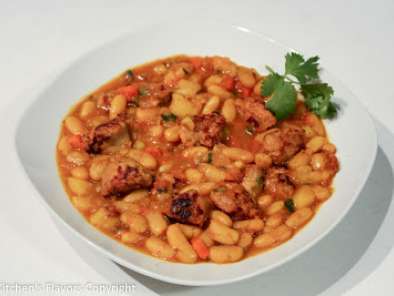 Recipe Blanquillos con chorizo (white kidney beans with chorizo)