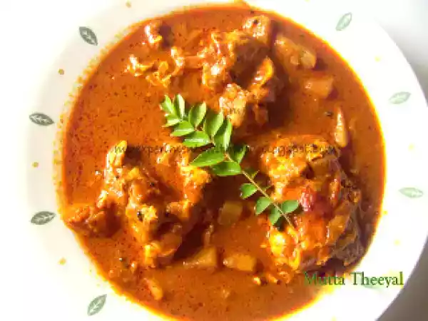 Recipe Mutta theeyal / egg in roasted coconut curry