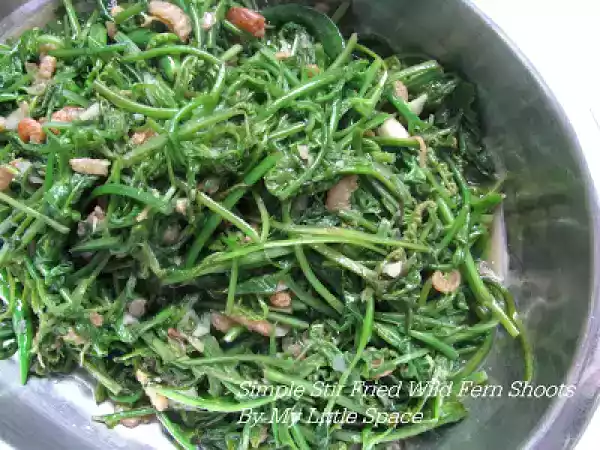 Recipe Simple spicy stir fried wild fern shoots