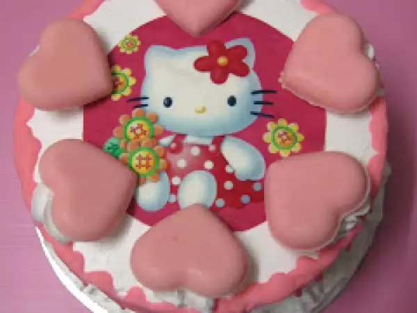 Recipe I love hello kitty (ice cream cake)