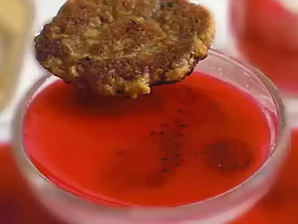 Recipe Coconut milk strawberry panna cotta & florentine cookies with palm sugar