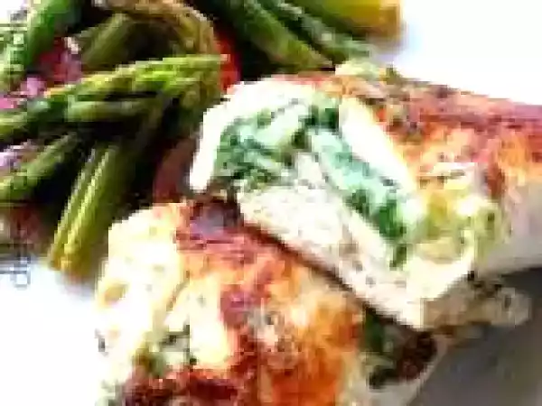 Recipe Chicken Breasts Stuffed with Mustard Greens and Bergenost Cheese