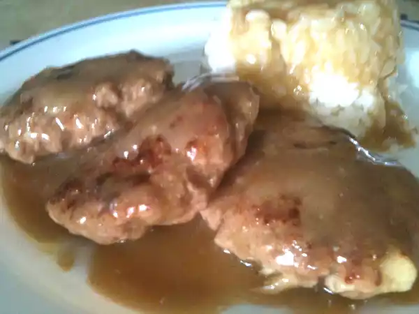 Recipe Burger steak with gravy sauce