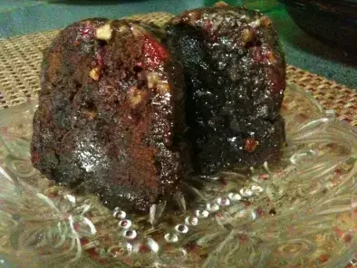 Recipe Dark cherry walnut rum cake