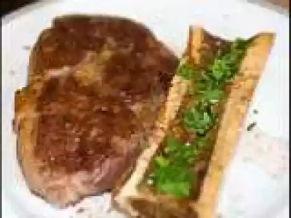 Recipe Rib-eye Steak with Bone Marrow and Potato Salad