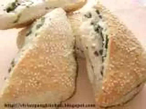 Recipe Pepper, Green Onion Buns/ Sponge Dough Method - Bread # 6