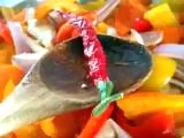 Recipe Fried Peppers, Onions, and Potatoes Calabrese Style and Baked Eggplant Rolotini