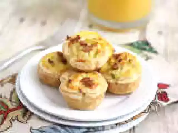 Recipe Bacon, Leek and Cheddar Mini Quiches
