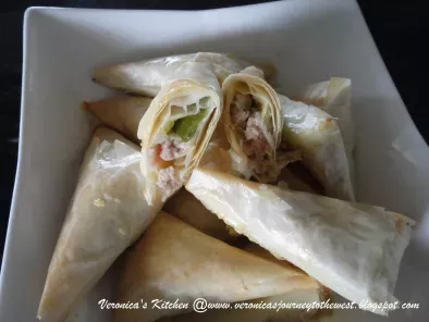 Chicken and leek triangles