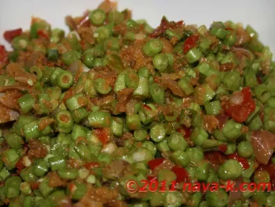 Recipe Kerabu kacang panjang (long bean salad)