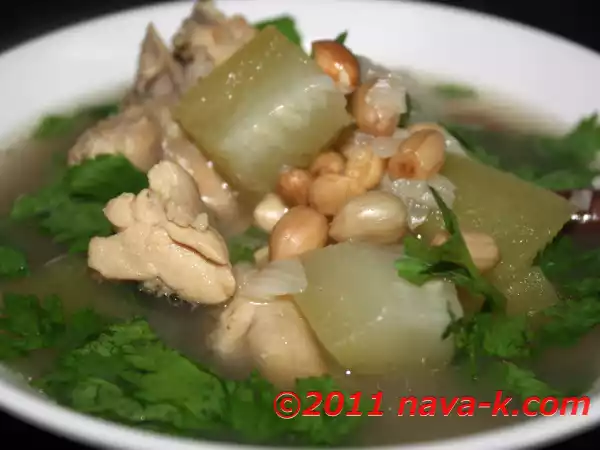 Recipe Chicken and winter melon plus peanut soup