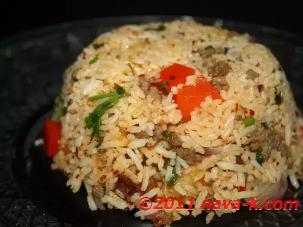 Recipe Minced lamb & potatoes fried rice