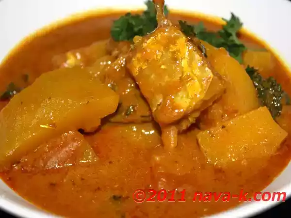 Recipe Pumpkin and salt fish curry