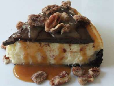 Recipe Chocolate-caramel-pecan cheesecake bliss