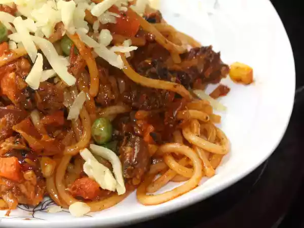 Recipe Spaghetti in belacan (shrimp powder)sardine sauce