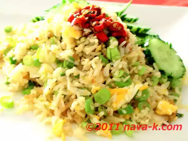 Recipe Anchovies (ikan bilis) & long beans fried rice